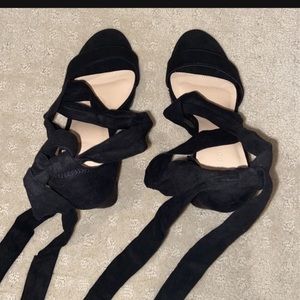 Black velvet heels